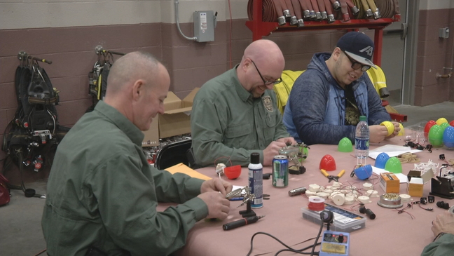 Easter egg hunt designed for visually impaired children 