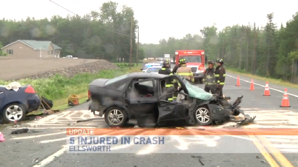 Five people injured in Ellsworth crash WGME