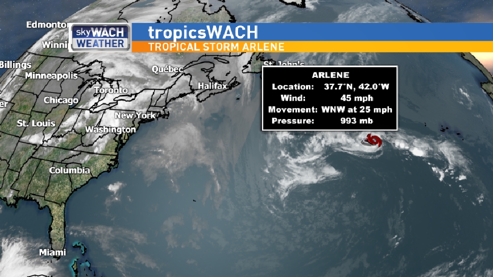 Tropical Storm Arlene forms in the Atlantic WACH