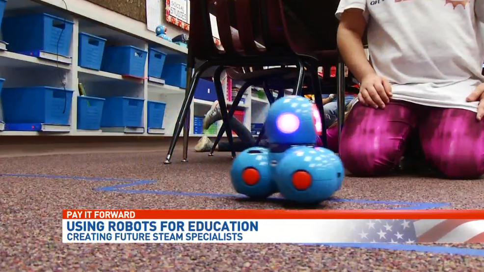 Teacher uses robots to teach students to code