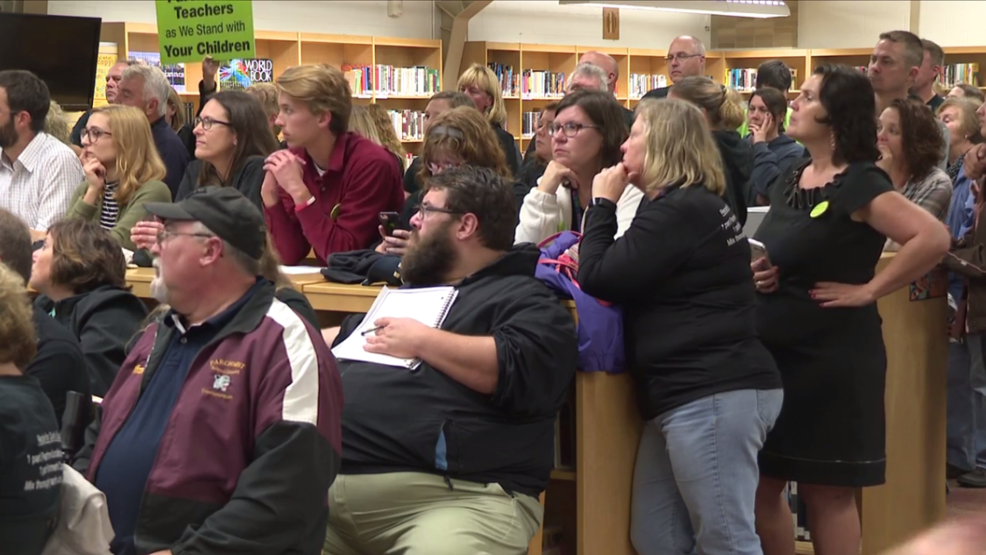 Community packs board meeting to support Parchment teachers WWMT