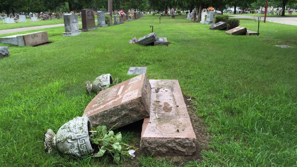 Headstones tipped over in Green Bay cemetery WLUK
