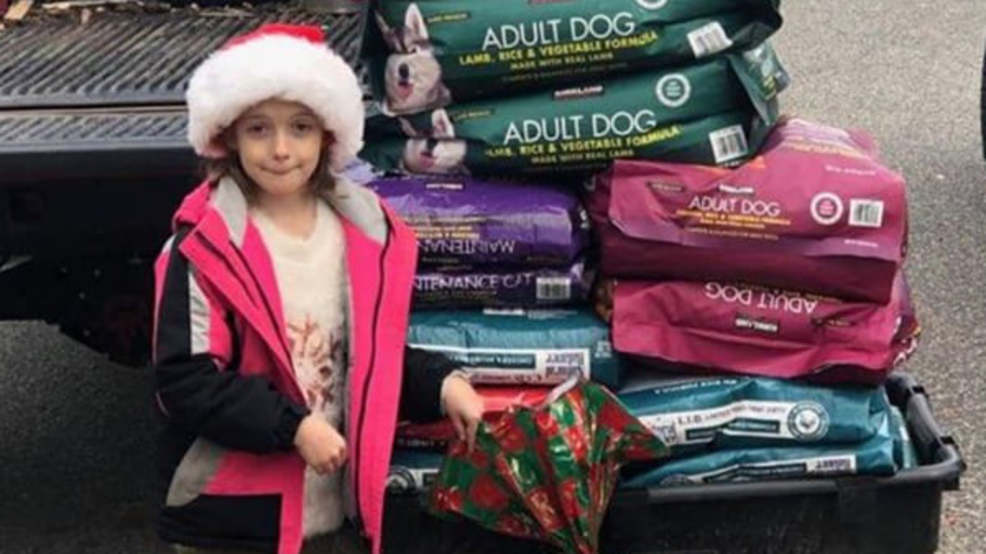 Girl donates 600 lbs. of food to animal shelter instead of getting toys for  Christmas | WSET