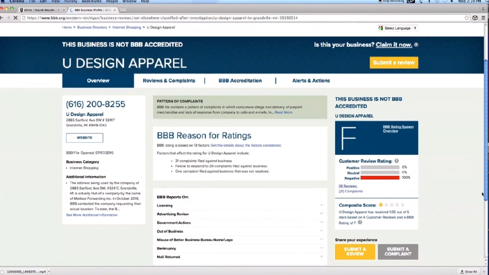 Better Business Bureau Warns About Online Business | WWMT