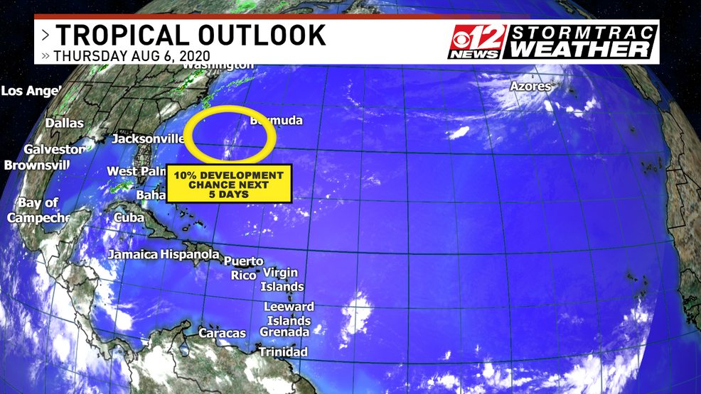 Tropical outlook shows one small area of possible development WPEC