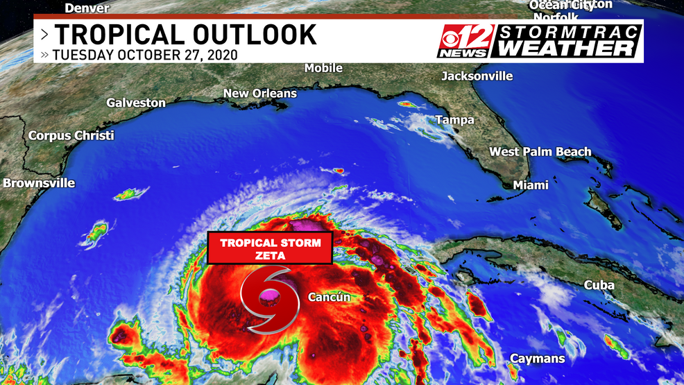 Tropical Storm Zeta to hurricane againhit Louisiana Wednesday
