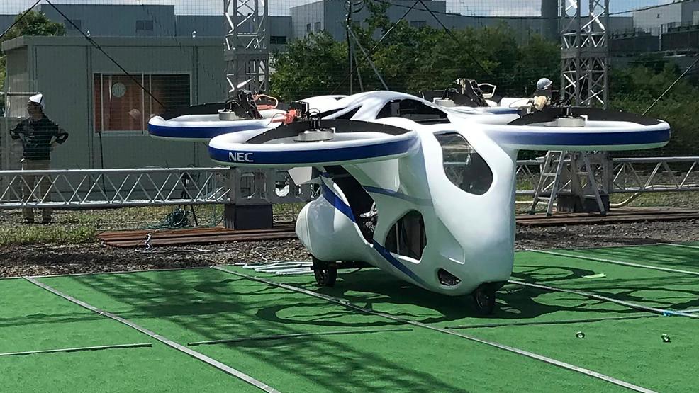 Japan's NEC shows 'flying car' hovering steadily for minute KATU