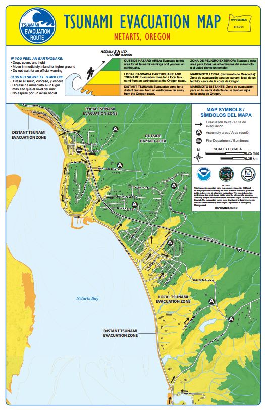 Tsunami evacuation maps outline safe routes on Oregon and Washington 